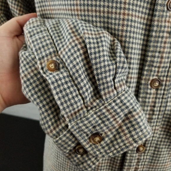 Orvis Tan Plaid Cotton Button Down Sz Large - Picture 6 of 8